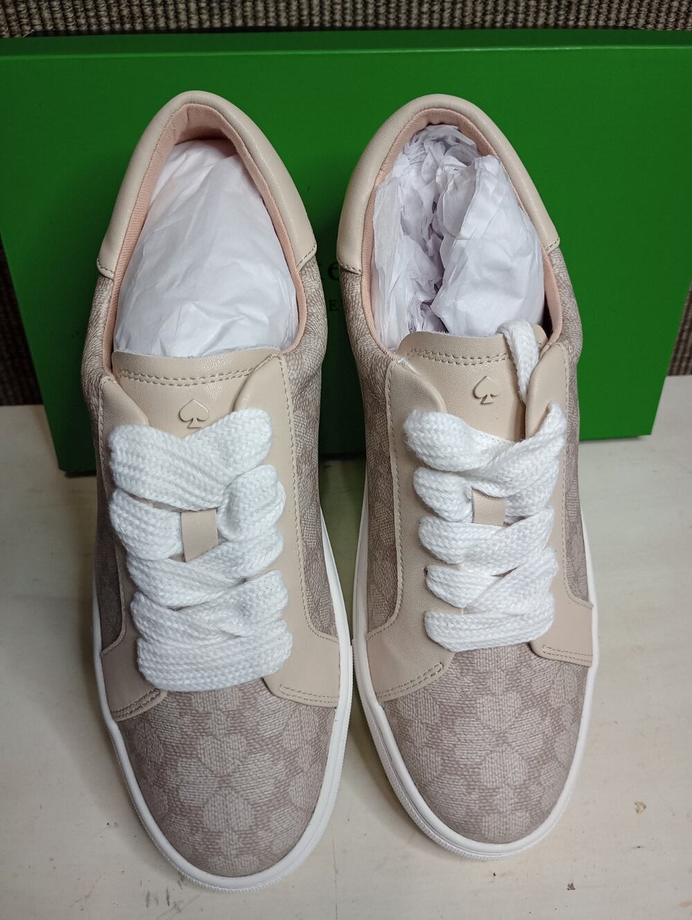 Kate Spade Erin Spade Flower Sneakers Coated Canvas Size 7B New MSRP $159